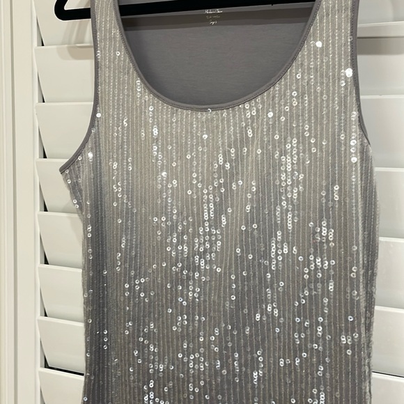 Chico’s size 2, same as 12/14 silver sequined ombré lined tank top! - Picture 1 of 7